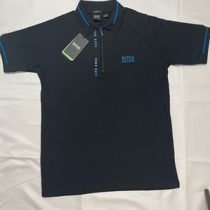 Hugo Boss black color zipper polo.